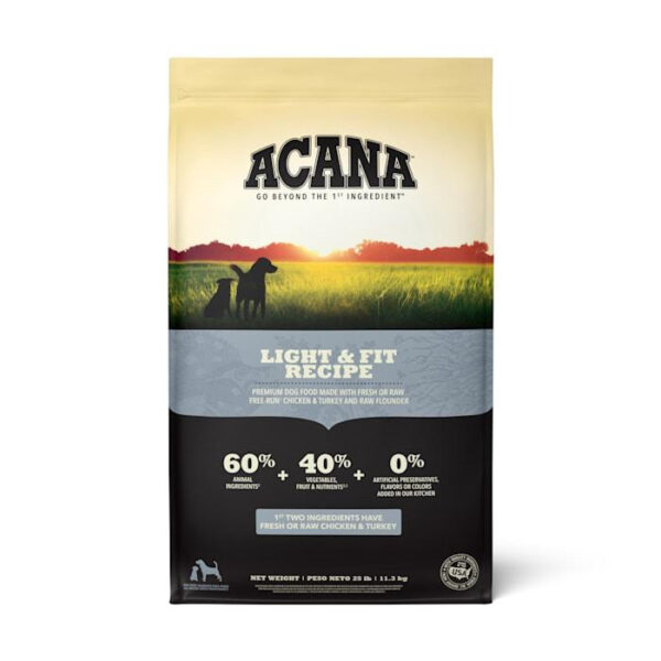Acana Heritage Light & Fit Formula Grain-Free Dry Dog Food 25lb