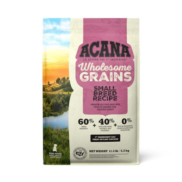 Acana® Wholesome Grains Dry Dog Food, Small Breed Recipe, Real Chicken, Eggs and Turkey 11.5lb
