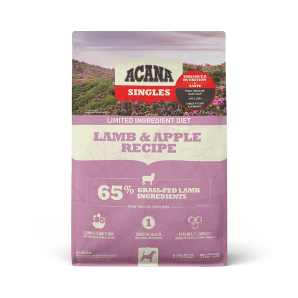 AcANA® Singles Limited Ingredient Dry Dog Food, Grain-Free, High Protein, Lamb & Apple 4.5lb