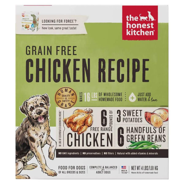The Honest Kitchen Force - Grain Free Chicken Dog Food  4lbs-Makes 16 pounds