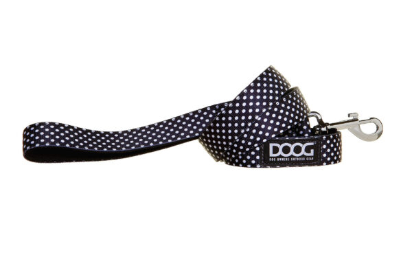DOOG Small Neoprene Dog Leash Pongo Black/White Polka Dot