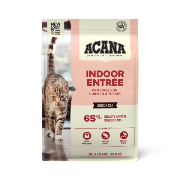 Acana Dry Cat Food for Indoor Cats, Indoor Entrée, Chicken, Turkey, Whole Herring, and Rabbit