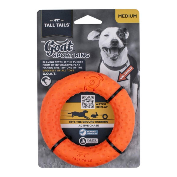 TALL TAILS DOG GOAT RING ORANGE 5 INCH