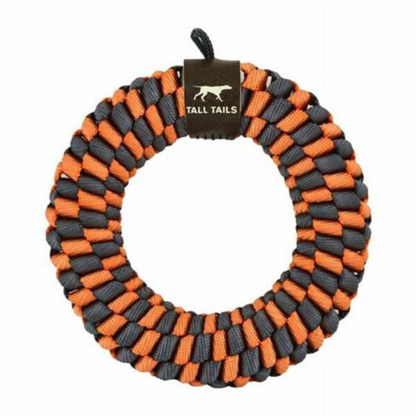 TALL TAILS DOG BRAIDED RING ORANGE 5 INCHES