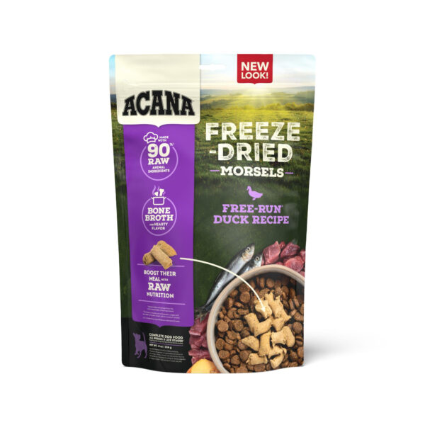 Acana® Freeze Dried Dog Food & Topper, Grain Free, High Protein, Fresh & Raw Animal Ingredients, Duck Recipe, Morsels