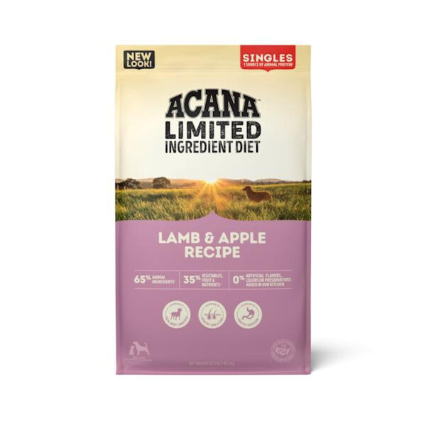 AcANA® Singles Limited Ingredient Dry Dog Food, Grain-Free, High Protein, Lamb & Apple, 22.5 lb