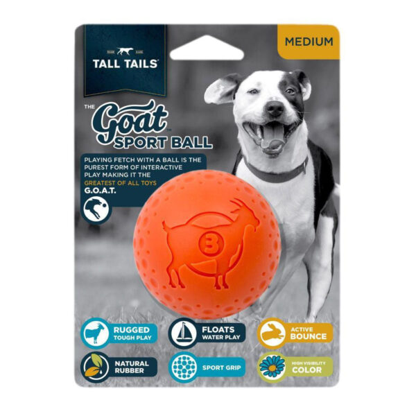 Tall tails 3 in. Goat Ball Dog Orange