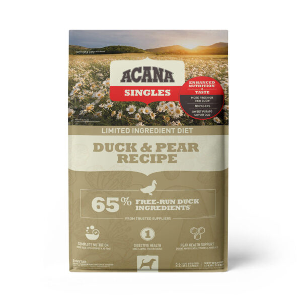 AcANA® Singles Limited Ingredient Dry Dog Food, Grain-Free, High Protein, Duck & Pear 13lb