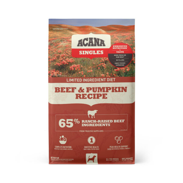 Acana Singles Beef & Pumpkin Limited Ingredient protein Dog Food 22.5lb